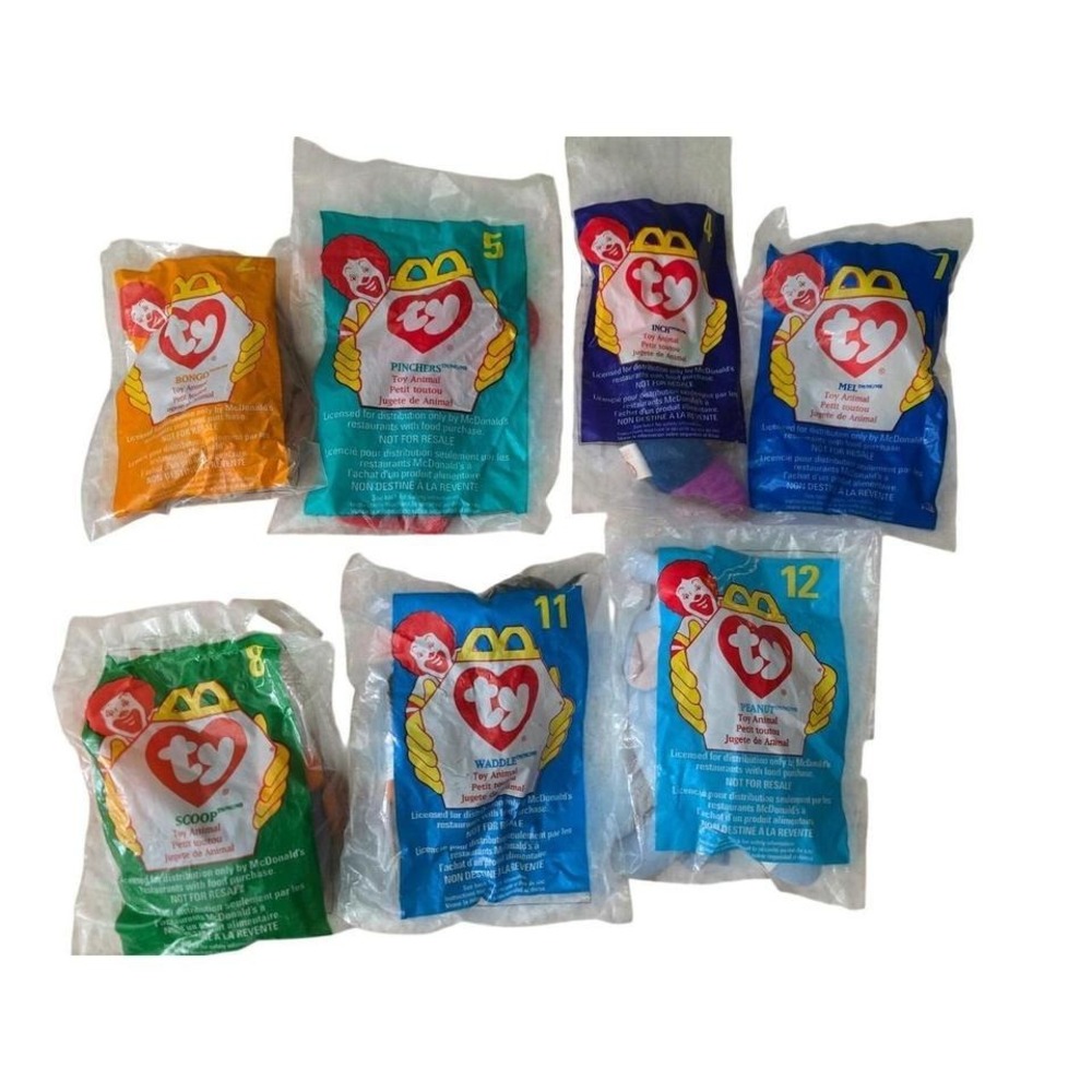 Vintage 1998 McDonalds Ty Teenie Beanie Babies Set of 7‎ NIP